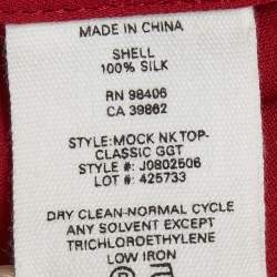 Pre Owned توب ثيوري حرير أحمر برقبة وهمية متوسط
