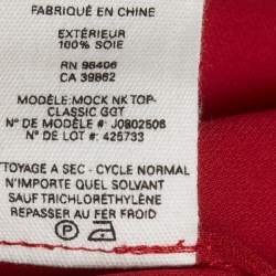 Pre Owned توب ثيوري حرير أحمر برقبة وهمية متوسط