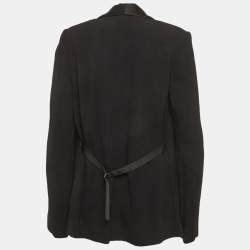 Pre Owned جاكيت بليزر شال ثيوري كريب مفتوح من الأمام أسود مقاس متوسط (إم)