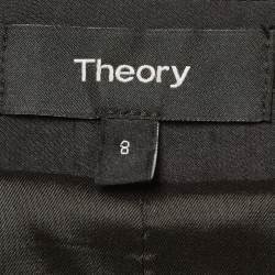 Pre Owned جاكيت بليزر شال ثيوري كريب مفتوح من الأمام أسود مقاس متوسط (إم)