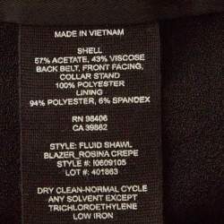 Pre Owned جاكيت بليزر شال ثيوري كريب مفتوح من الأمام أسود مقاس متوسط (إم)