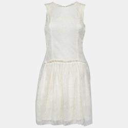 Theyskens Theory White Lace Sleeveless Dinal Dress M 