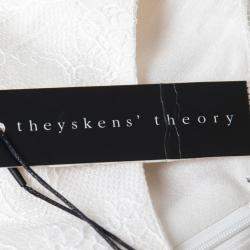 Theyskens Theory White Lace Sleeveless Dinal Dress M 