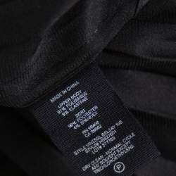 Theory Black Rib Knit & Plisse Sleeveless Asymmetric Hem Vinessi Maxi Dress S