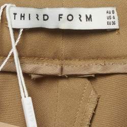 مملوكة مسبقًا Third Form Nut Brown Gabardine Flared Trousers XS