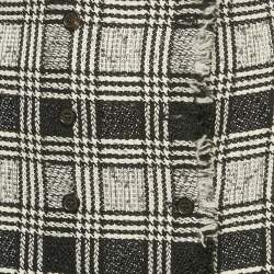 Thom Browne Black Tweed Raw Edge Mini Skirt L
