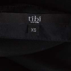 Tibi Black Silk Cut Out Shoulder Tunic Top XS