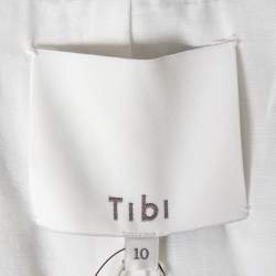 Tibi Grey Cooper Plaided Wool & Silk Cutout Detail  Blazer L