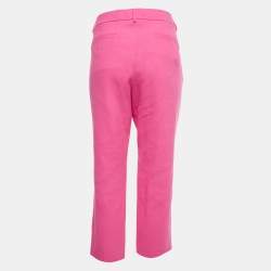 Pre Owned Tibi Pink Cotton Formal Trousers L
