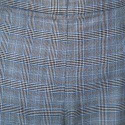 Tibi Grey Cooper Plaid Wool & Silk Joggers L