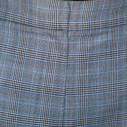 Tibi Grey Cooper Plaid Wool & Silk Joggers L