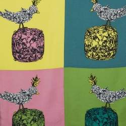 Tiffany & Co. Multicolor Bird On a Rock Silk Square Scarf