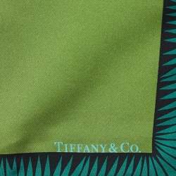 Tiffany & Co. Multicolor Bird On a Rock Silk Square Scarf