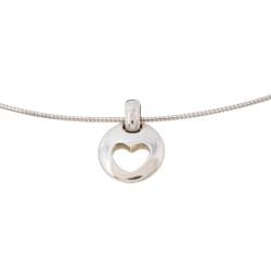 Pre Owned Tiffany & Co. Silver Stencil Open Heart Pendant Necklace