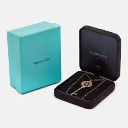 Pre Owned Tiffany & Co. Daisy Key Diamond 18K Rose Gold Long Pendant Necklace