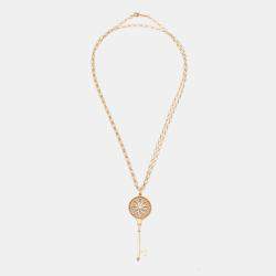 Pre Owned Tiffany & Co. Daisy Key Diamond 18K Rose Gold Long Pendant Necklace