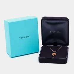 Pre Owned Tiffany & Co. Daisy Key Diamond 18K Rose Gold Pendant Necklace