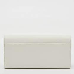 Tiffany & Co. White Leather Logo Flap Continental Wallet