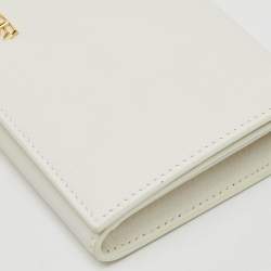 Tiffany & Co. White Leather Logo Flap Continental Wallet