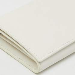 Tiffany & Co. White Leather Logo Flap Continental Wallet