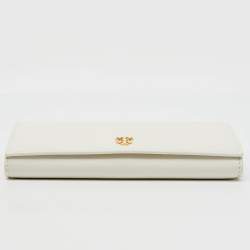 Tiffany & Co. White Leather Logo Flap Continental Wallet