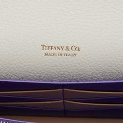 Tiffany & Co. White Leather Logo Flap Continental Wallet