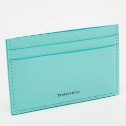 Pre Owned Tiffany & Co. Blue Leather Card Holder