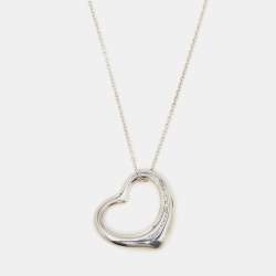 Pre Owned Tiffany & Co. Elsa Peretti Open Heart Sterling Silver Necklace