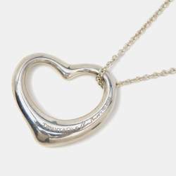 Pre Owned Tiffany & Co. Elsa Peretti Open Heart Sterling Silver Necklace