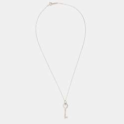 Pre Owned Tiffany & Co. Heart Key Sterling Silver Necklace