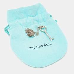 Pre Owned Tiffany & Co. Heart Key Sterling Silver Necklace