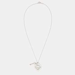 Pre Owned Tiffany & Co. Return To Tiffany Sterling Silver Heart Tag with Key Pendant Necklace