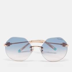Tiffany & Co. Blue Gradient TF3077 Hexagonal Frame Round Sunglasses
