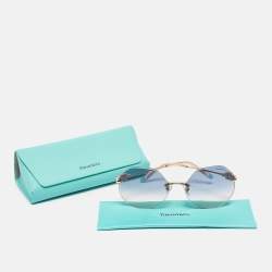 Tiffany & Co. Blue Gradient TF3077 Hexagonal Frame Round Sunglasses