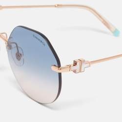 Tiffany & Co. Blue Gradient TF3077 Hexagonal Frame Round Sunglasses