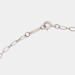 Tiffany & Co. Trefoil Key Sterling Silver Pendant Oval Link Chain Necklace