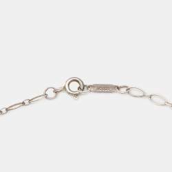 Tiffany & Co. Trefoil Key Sterling Silver Pendant Oval Link Chain Necklace