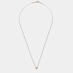 Pre Owned Tiffany & Co. Elsa Peretti Diamond By the Yard Sterling Silver Necklace