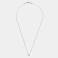 Pre Owned Tiffany & Co. Elsa Peretti Diamond By the Yard Sterling Silver Necklace