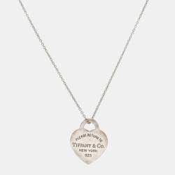 Pre Owned Tiffany & Co. Return To Tiffany Sterling Silver Heart Tag Pendant Necklace