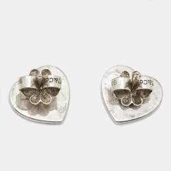 Pre Owned Tiffany & Co. Heart Tag Return to Tiffany Sterling Silver Stud Earrings