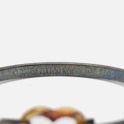 Pre Owned Tiffany & Co. Heart 18k Yellow Gold Sterling Silver Bracelet