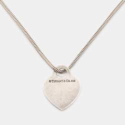 Pre Owned Tiffany & Co. Return To Tiffany Heart Tag Sterling Silver Pendant Necklace