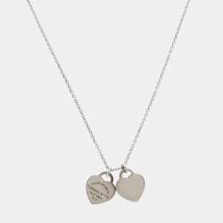 Tiffany & Co. Return To Tiffany Double Heart Tag Sterling Silver Pendant Necklace