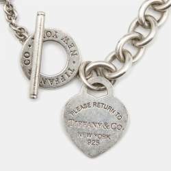 Pre Owned Tiffany & Co. Return To Tiffany Heart Tag Sterling Silver Toggle Bracelet