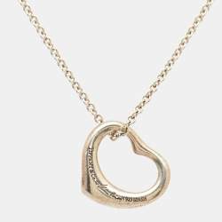 Pre Owned Tiffany & Co. Elsa Peretti Open Heart Sterling Silver Necklace