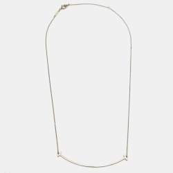 Pre Owned Tiffany & Co. T Smile Sterling Silver Large Necklace