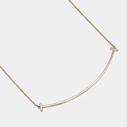 Pre Owned Tiffany & Co. T Smile Sterling Silver Large Necklace