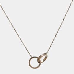 Pre Owned Tiffany & Co. 1837 Interlocking Circles Sterling Silver Pendant Necklace