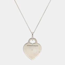 Pre Owned Tiffany & Co. Return To Tiffany Heart Tag Sterling Silver Pendant Necklace